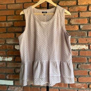 ANA LAVENDER PEPLUM SLEEVELESS TOP